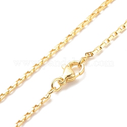 Halskette mit Messingkastenketten für Frauen, cadmiumfrei und bleifrei, echtes 18k vergoldet, 17.09 Zoll (43.4 cm)