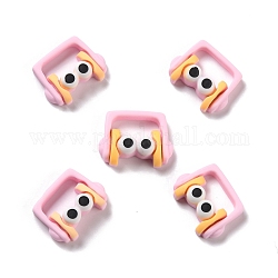 Cabochons di opaco resina, cuffia, perla rosa, 15x19.5x6.5mm