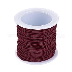 Cuerda elástica, de color rojo oscuro, 1mm, alrededor de 22.96 yarda (21 m) / rollo