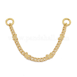 Alloy Butterfly Bag Cable Chains, with Spring Clasps, Bag Replacement Accesssories, Real 24K Gold Plated, 35.5x1.6x0.3cm, Clasps: 27x4.5mm, Inner Diameter: 18mm
