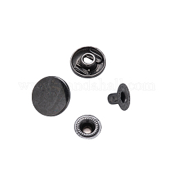 Brass Snap Buttons, Garment Buttons, Gunmetal, Cap: 14.5mm, Pin: 3mm, Stud: 10x3.5mm, knob: 4.5mm & 10x6.5mm, knob: 4mm, 10x3.5mm, Socket: 13x4mm, half-drill: 5.5mm