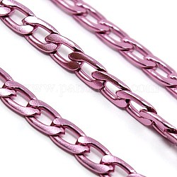 Aluminum Twisted Chains Curb Chains, Unwelded, Plum, 7x4x1.5mm