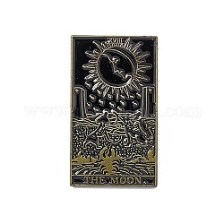 The Moon Tarot Card Enamel Pin, Electrophoresis Black Brass Brooch for Backpack Clothes, Black, 30x17.5x2mm, Pin: 1.3mm.
