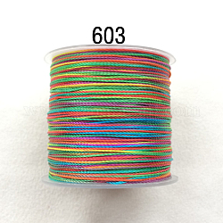 Cuerda de rosca de nylon, material de diy para la fabricación de la joya, 6 capa, colorido, 0.4mm, alrededor de 142.16 yarda (130 m) / rollo