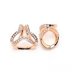 Crystal Three Ring Rhinestone Scarf Buckle Ring, Wire Wrap Alloy Clasp Holder for Clothing Scarf, Light Gold, 22x25x17mm