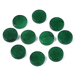 Cabuchones de jade blanco natural, imitación de jade, teñido, plano y redondo, verde, 12x3mm