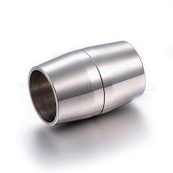 304 fermoirs magnétiques en acier inoxydable avec emembouts à coller, colonne, couleur inoxydable, 19x13mm, Trou: 10mm