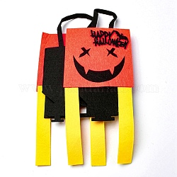 Sacchetti di caramelle di halloween in feltro diavolo con manici, bomboniere per sacchetti regalo di Halloween per bambini, giallo, 33x12.3x3.2cm