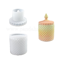 Moules en silicone pour bougies de bricolage, pour la fabrication de bougies, colonne, blanc, 9x9 cm, Diamètre intérieur: 7.3 cm