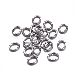 316 anneaux de saut chirurgicaux en acier inoxydable, anneaux de jonction ouverts, ovale, couleur inoxydable, 20 jauge, 5x4x0.8mm, diamètre intérieur: 2.5x3 mm, environ 430 pcs/20 g