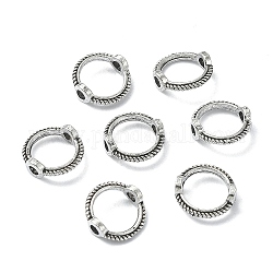 Marcos de abalorios de aleación de zinc de estilo tibetano, anillo redondo, plata antigua, 11mm, agujero: 1 mm