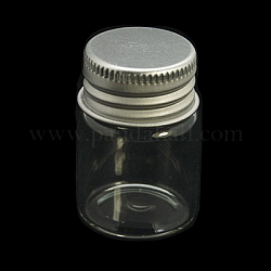 Glass Jar Glass Bottle for Bead Containers, with Tampions, Clear, 51x27mm