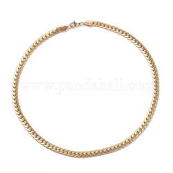 Vacuum Plating 304 Stainless Steel Curb Chain Necklaces, with Lobster Claw Clasps, Textured, Golden, 18.22 inch(46.3cm), 6.5mm