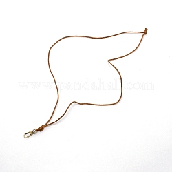 ワックスコードネックレスの作り用  アンティークブロンズカラーの鉄製ネジ留め金付き  IDバッジホルダー用  チョコレート  37.4インチ（96cm）x0.25cm