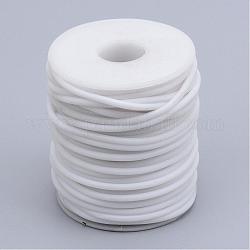 Tubo hueco pvc tubular cordón de caucho sintético, envuelta alrededor de la bobina de plástico blanco, blanco, 2mm, agujero: 1 mm, alrededor de 54.68 yarda (50 m) / rollo