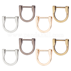 Wadorn 8pz anelli a D in lega di zinco, per accessori di ricambio per borse in pelle fai da te, colore misto, 37.5x38x8mm