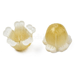 Plastic Beads, Flower, Goldenrod, 15x13~15x11~12mm, Hole: 1.2mm