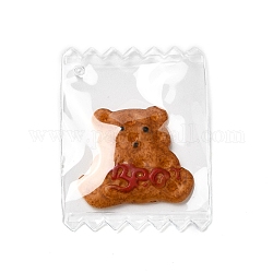 Jolis pendentifs en plastique, avec cabochon en résine à l'intérieur, breloques de bonbons, ours, 37x29x3.7mm, Trou: 1mm