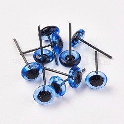 Handwerk Glaspuppe Augen, mit Eisenstift, für Nadelfilzpuppen, Amigurumi-Puppen, Polymer-Ton-Projekte, Die Stifte variieren in der Länge, Kornblumenblau, 9 mm