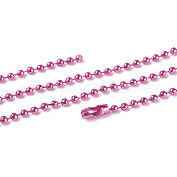Ferro catenelle palla, saldato, con connettori a catena a sfera in ferro, rosa caldo, 28 pollice, 2.4mm