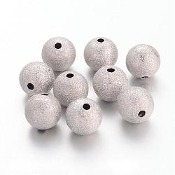 Perle di ottone testurizzate, nichel libero, tondo, colore platino, misura:circa10mm di diametro, Foro: 1.8 mm