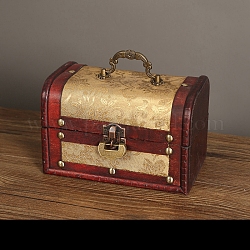 Boîte à bijoux en bois, avec fermoir avant, pour les loisirs artistiques et le stockage à domicile, rectangle, rouge foncé, 11.5x18x11.5 cm