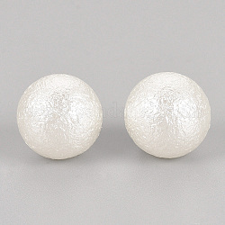 Perline acrilico perla imitato, non forato / Senza Buco, stile matte, tondo, bianco crema, 5mm