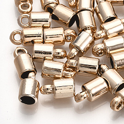 UV Plating ABS Plastic Cord Ends, End Caps, Column, Rose Gold, 9.5x5.5mm, Hole: 1.8mm, Inner Diameter: 4mm