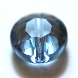 Abalorios de cristal austriaco de imitación, aaa grado, facetados, plano y redondo, luz azul cielo, 6x3.5mm, agujero: 0.7~0.9 mm