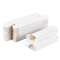 Caja de papel kraft plegable superfindings, Para pulsera, collar, joyería, embalaje de regalo., Rectángulo, blanco, 17.9x5x0.15 cm