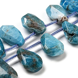 Chapelets de perles en apatite naturelle, facette, larme, top foré, 10~18x8~13x3~7mm, Trou: 1mm, Environ 27 pcs/chapelet, 15.79''~15.98'' (40.1~40.6 cm)