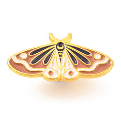 Broches de esmalte de aleación, pin de esmalte, con garras de mariposa, mariposa, dorado, Perú, 14x27.5x9.5mm