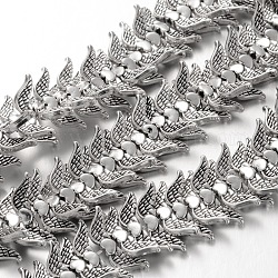 Flügel tibetischem Stil Legierung Perlenstränge, Bleifrei, 7x20x3 mm, Bohrung: 1 mm, ca. 40 Stk. / Strang