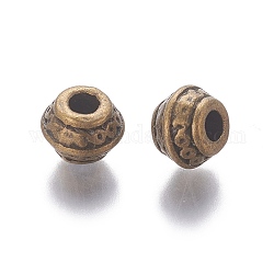 Tibétains antiques bronze métal séparateurs perles, sans plomb et sans cadmium, 9x7mm, Trou: 3.5mm
