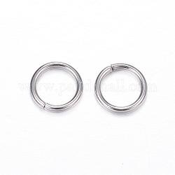 304 Stainless Steel Jump Rings, Open Jump Rings, Stainless Steel Color, 9x1.2mm, Inner Diameter: 6.6mm