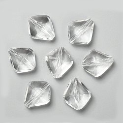 Perles en acrylique transparente, facettes losange, clair, Longueur 23mm,  largeur de 20 mm, épaisseur de 10mm, Trou: 2mm