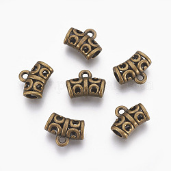 Ganci in lega di stile tibetano,  cadmio& piombo libero, perline bail, tubo, bronzo antico, 10x12x6mm, Foro: 1.5 mm