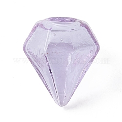 Botellas de vidrio soplado hechas a mano, para la fabricación de colgantes de viales de vidrio, diamante, cardo, 16~17x15~15.5x13.5~14.5mm, agujero: 2.5~5 mm