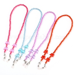 Brillenketten im Schmetterlingsdesign für Frauen, Brillenschnurhalter, mit Acryl-Perlen, 304 Edelstahl Karabinerverschlüsse, Farbig, 21.25 Zoll (54 cm)