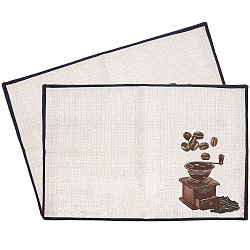 Kaffee-Tassenmatten aus Baumwolle und Leinen, tägliche Versorgung, Rechteck mit Wort, anderes Muster, 350x500 mm