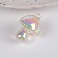 Прозрачные акриловые подвески в виде пузырей, с покрытием AB цвета, гриб, прозрачные, 35x24 мм