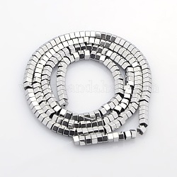 Pentagon Electroplate Non-magnetic Synthetic Hematite Beads Strands, Platinum Plated, 3x2mm, Hole: 1mm, about 210pcs/strand, 15.8 inch