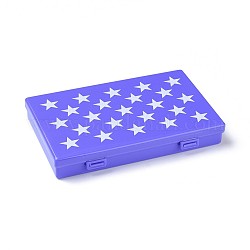 プラスチックの箱を印刷する  ビーズ保存容器  星の模様  長方形  青紫色  17.5x11.2x2.7cm