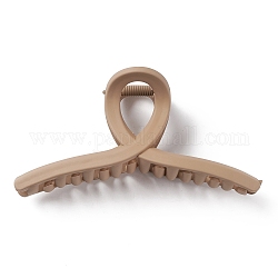 Plastic Claw Hair Clips, with Iron Findings, Hair Accessories for Girls, Tan, 56x110x40.5mm