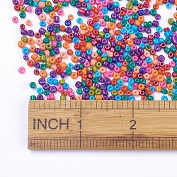 8/0 perle da forno in vetro per vernice, colore misto, 3x2mm, Foro: 1~1.2 mm, circa 500pcs/50g