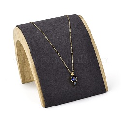 Présentoirs de collier de bijoux en bois, avec microfibre, pour 3 pièces collier spectacle, grises , 17x12.6x10.9 cm