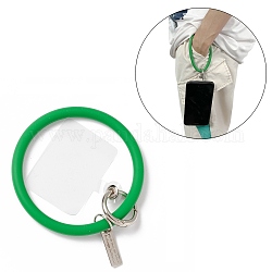 Handy-Umhängeband mit Silikonschlaufe, Handschlaufe mit Schlüsselanhängerhalter aus Kunststoff und Legierung, grün, 17.7 cm
