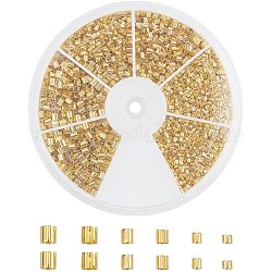 Ottone schiaccini set, oro, 1.5~2.5mm, foro: 1~2mm; circa 3060pcs/scatola