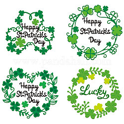 GLOBLELAND St. Patrick's Day Wreath Cutting Dies for Card Making Metal St. Patrick's Day Words Die Cuts Cutting Dies Templates for Scrapbooking Journal Embossing Paper Craft Decor