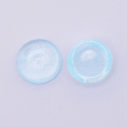 Кабошоны из чешского стекла, полукруглые / купольные, Небесно-голубой, 10x5.5 мм